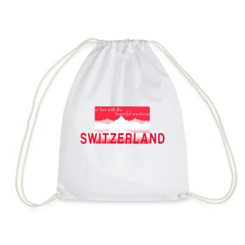 Switzerland - Drawstring Bag - white - Front