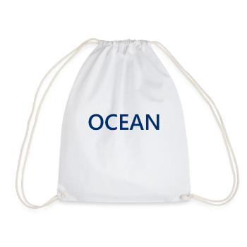 Ocean Lettering Design Logo Ozean Meer - Turnbeutel - Weiß - Vorne