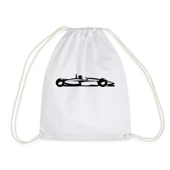 racing car - Drawstring Bag - white - Front