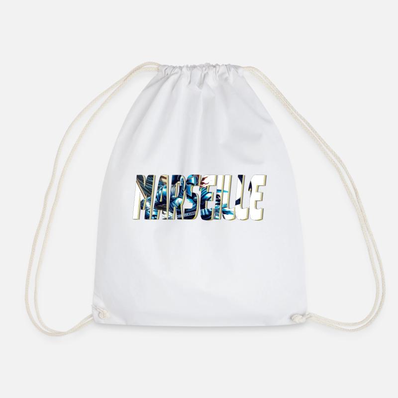 Marseille stylized comic book design - Drawstring Bag - white