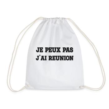 I can't I have a meeting - Drawstring Bag - white - Front
