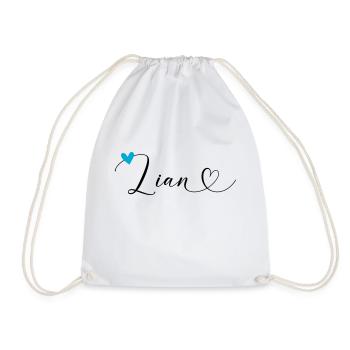 Lian Nom Prénom Calligraphie Coeur - Sac de sport léger - blanc - Devant