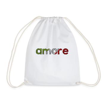 amore - Italia - Italy - Love Italian Love - Drawstring Bag - white - Front