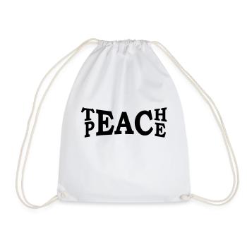 Teach Peace - Frieden - Drawstring Bag - white - Front