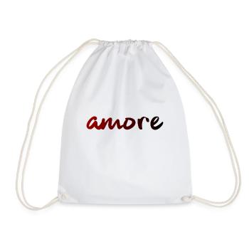 amore - Italia - Italy - Love - Liebe - Drawstring Bag - white - Front
