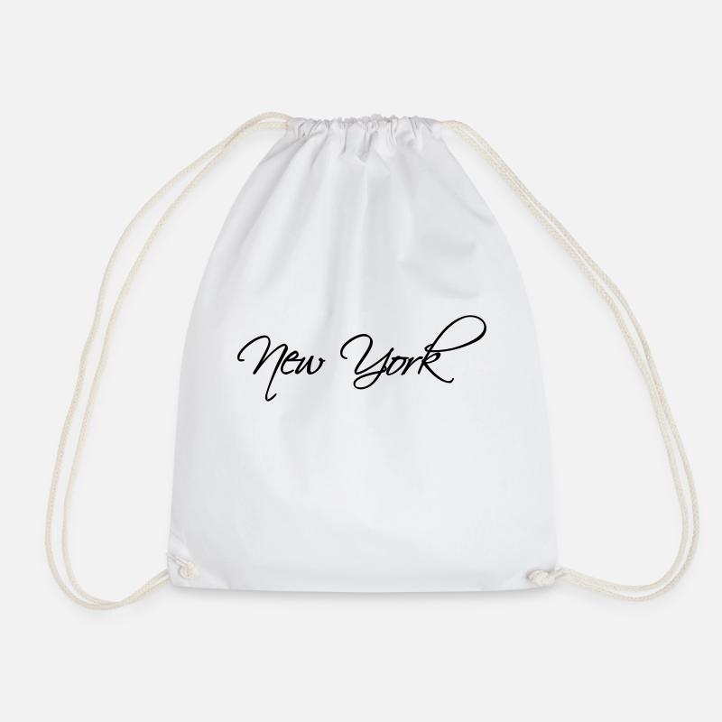 New York - Drawstring Bag - white