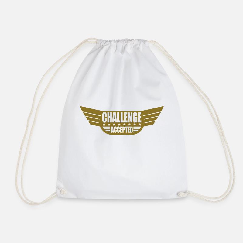 Challenge Accepted Banner - Turnbeutel - Weiß
