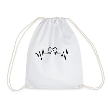 Heartbeat friendship best friend boyfriend hand - Drawstring Bag - white - Front