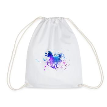 Aquarelle de silhouette de cheval - Sac de sport léger - blanc - Devant