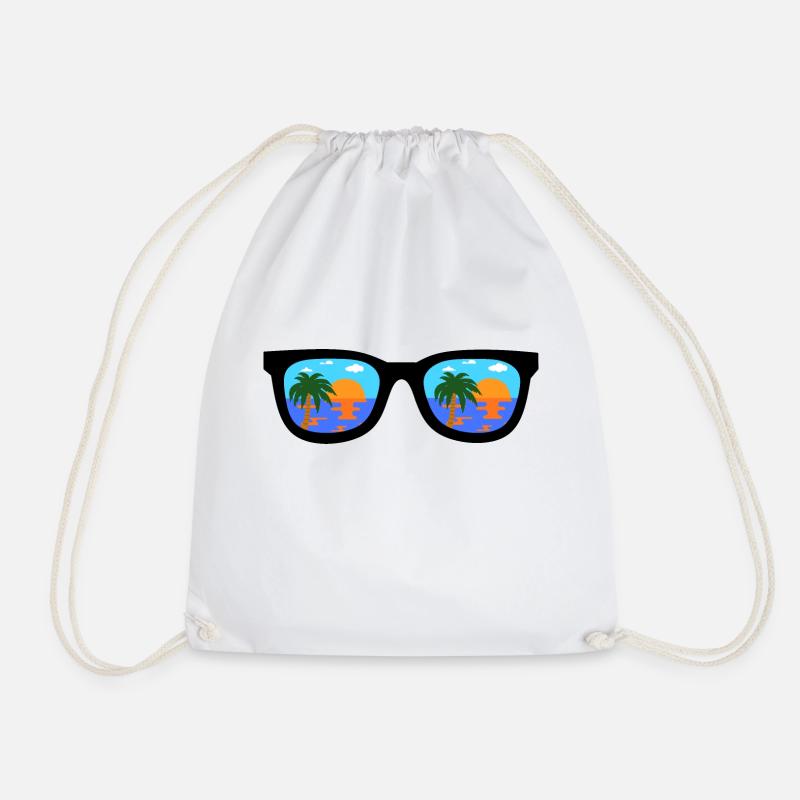Sunglasses in black - cool, stylish - Drawstring Bag - white