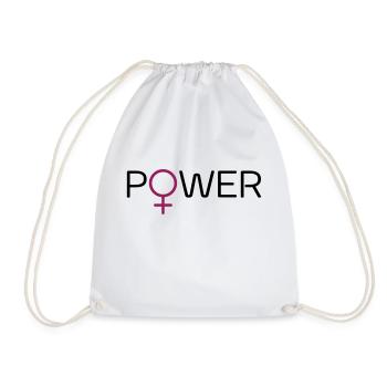 Powerfrau - Turnbeutel - Weiß - Vorne