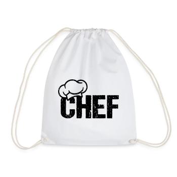 CHEF Chef's Hat - Drawstring Bag - white - Front