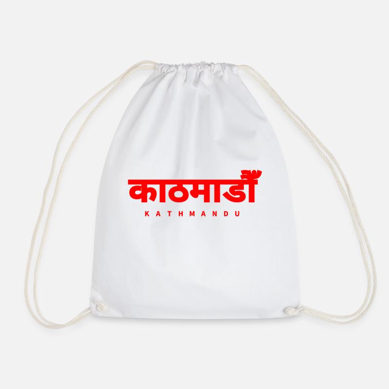 Kathmandu Nepal - Drawstring Bag - white