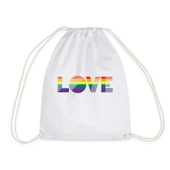 LOVE Pride flag - Drawstring Bag - white - Front