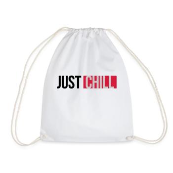 Just Chill Text Logo - Turnbeutel - Weiß - Vorne