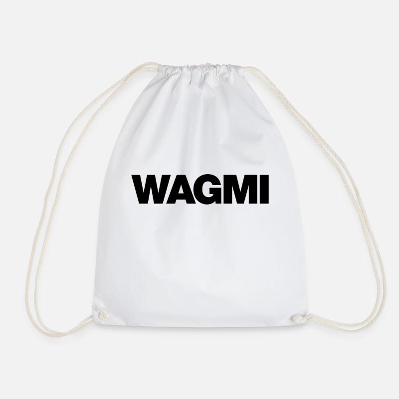 WAGMI (black) - Drawstring Bag - white