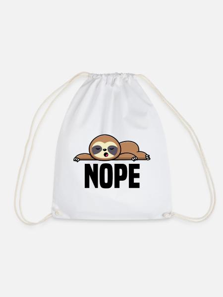 Nope - Faultier - Turnbeutel - Weiß