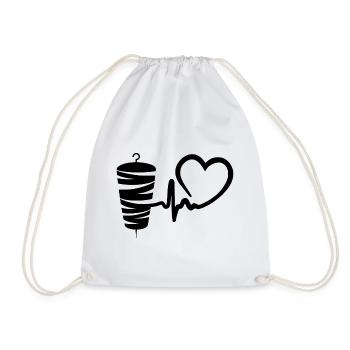 Kebab Lover Kebab Grill Heart - Sac de sport léger - blanc - Devant