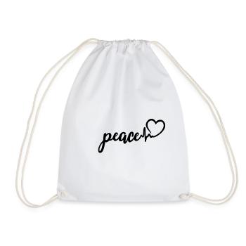 paix battement de cœur paix amour paix - Sac de sport léger - blanc - Devant