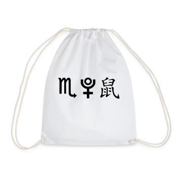 Scorpio Pluto Rat - Drawstring Bag - white - Front