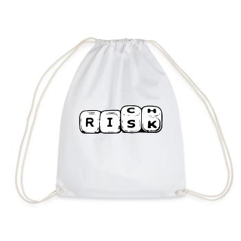 Risk Rich Dice hustle Businessmen Money Cash Cool - Drawstring Bag - white - Front