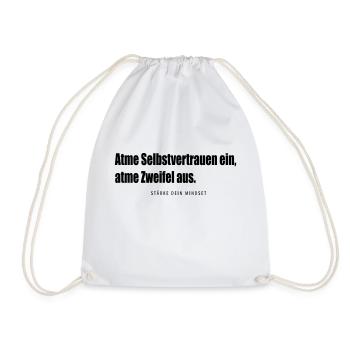 yoga - inhale and exhale - Drawstring Bag - white - Front