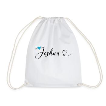 Joshua Nom Prénom Calligraphie coeur - Sac de sport léger - blanc - Devant