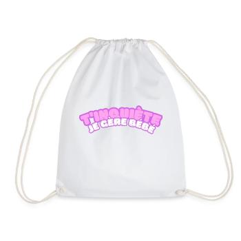 Don't worry, I'm handling baby - colorfull french type - Drawstring Bag - white - Front