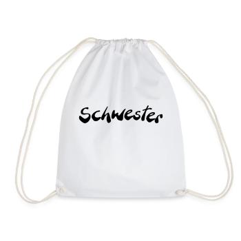 Schwester - Turnbeutel - Weiß - Vorne