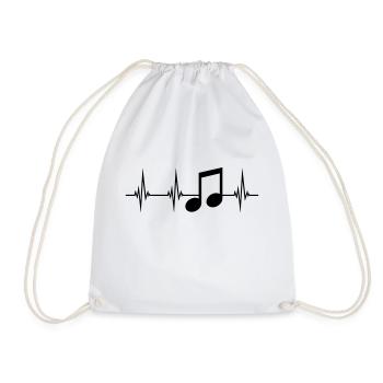 musique herzschlag puls fréquence signe fête m - Sac de sport léger - blanc - Devant