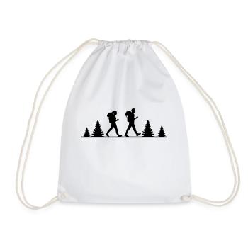 RANDONNEURS ARBRES FORÊT - Sac de sport léger - blanc - Devant