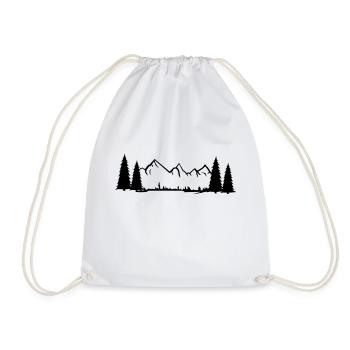 mountains landscape - Drawstring Bag - white - Front