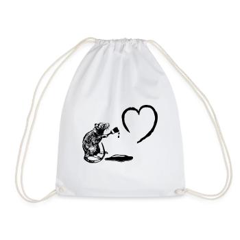 Brush Artist Rat - Drawstring Bag - white - Front