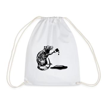 Brush Artist Rat - Drawstring Bag - white - Front