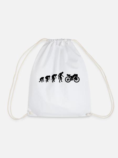 Bikepacking Evolution Bikepacker Bicycle Tour Idea - Drawstring Bag - white