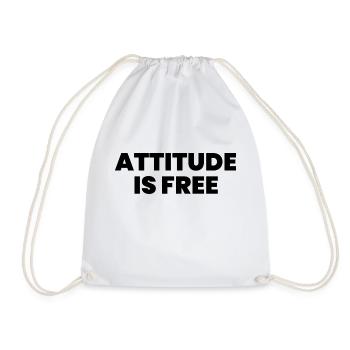 Attitude is free - Drawstring Bag - white - Front