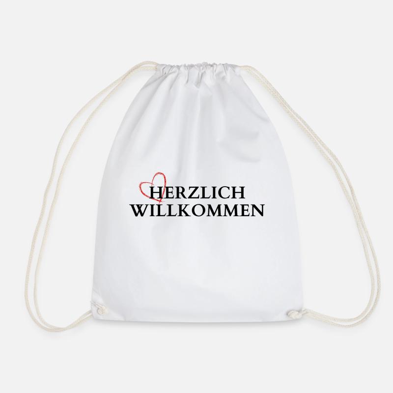 Herzlich Willkommen - Turnbeutel - Weiß