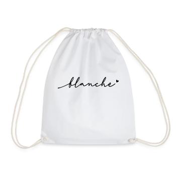Blanche Cursive Name - Drawstring Bag - white - Front