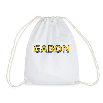Flag of Gabon - Drawstring Bag - white - Front