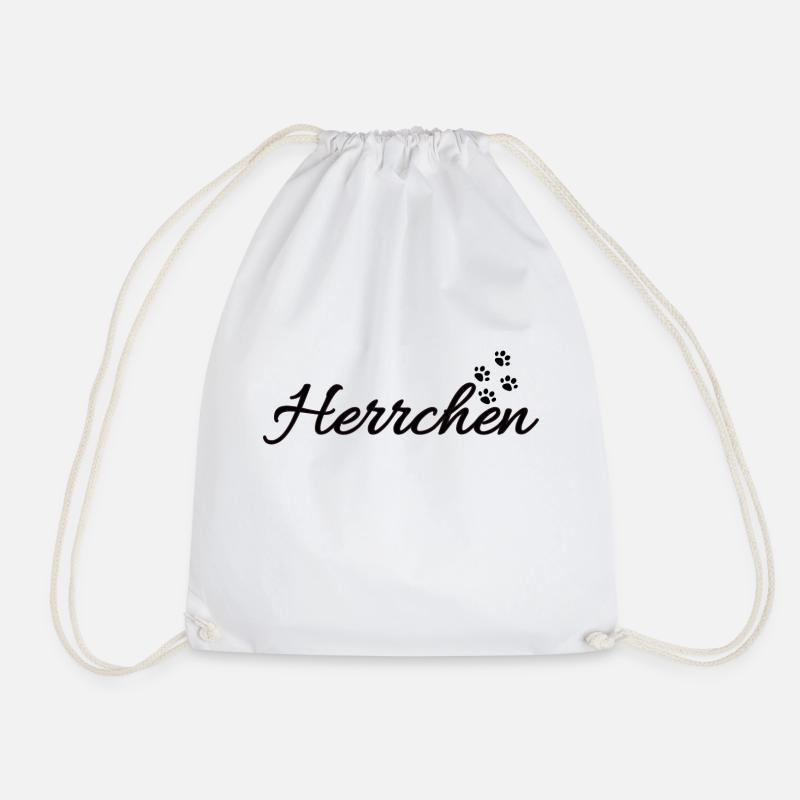Herrchen einer Katze | Katzenpfoten - Turnbeutel - Weiß