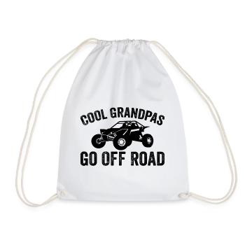 cool grandpas go off road - Drawstring Bag - white - Front