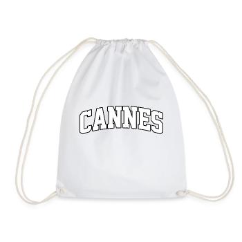 Cannes logo: Collegiate design with a glamorous style - Drawstring Bag - white - Front