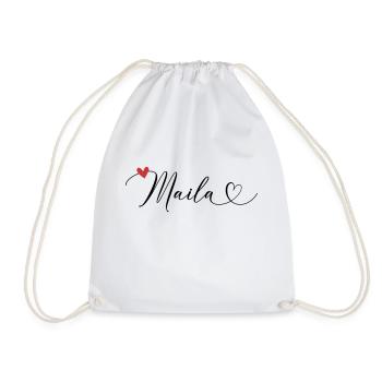Maila Nom Prénom Calligraphie Coeur - Sac de sport léger - blanc - Devant