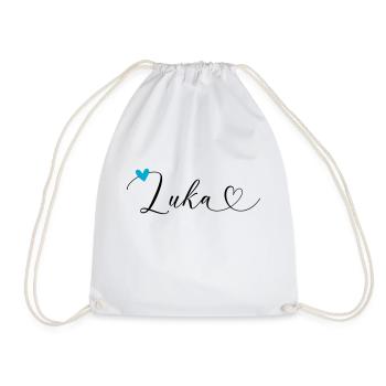 Luka Nom Prénom Calligraphie Coeur - Sac de sport léger - blanc - Devant