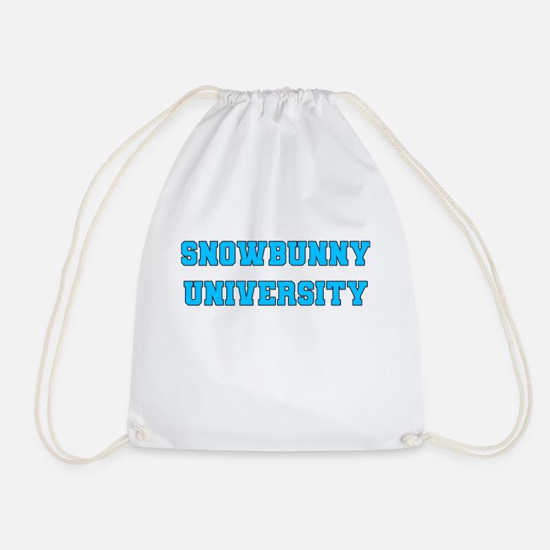Snowbunny University - Drawstring Bag - white