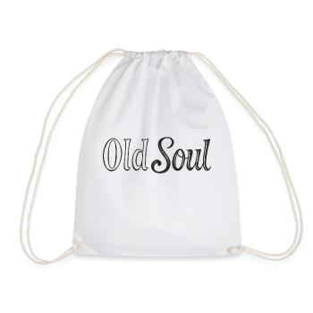 Old Soul – Vintage Hand-Drawn Sketch Design - Drawstring Bag - white - Front