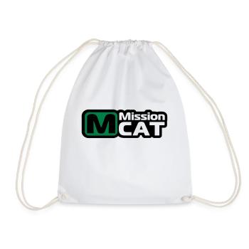 Waller, catfish, fishing, fish, mission cat - Drawstring Bag - white - Front
