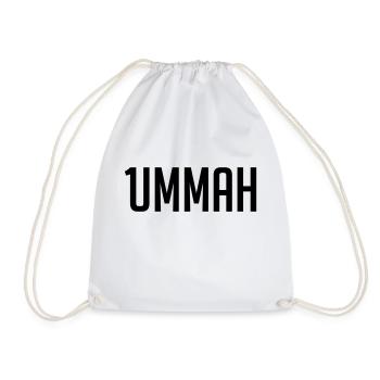 1ummah BLK - Drawstring Bag - white - Front