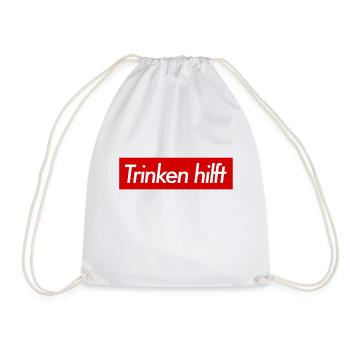 trinken - Turnbeutel - Weiß - Vorne
