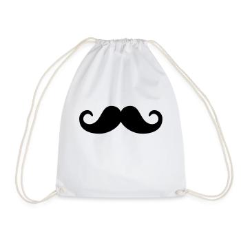 Moustache Bart - Turnbeutel - Weiß - Vorne